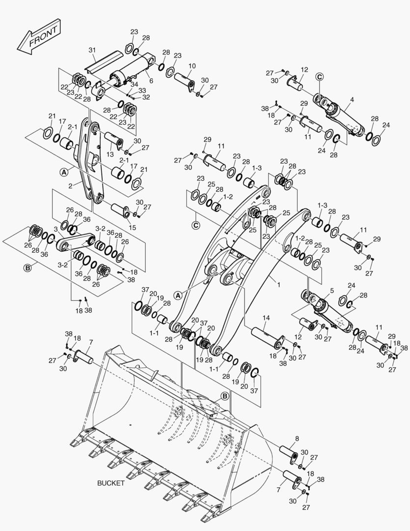 2100 LOADER ARM ASS`Y [10001~10040]