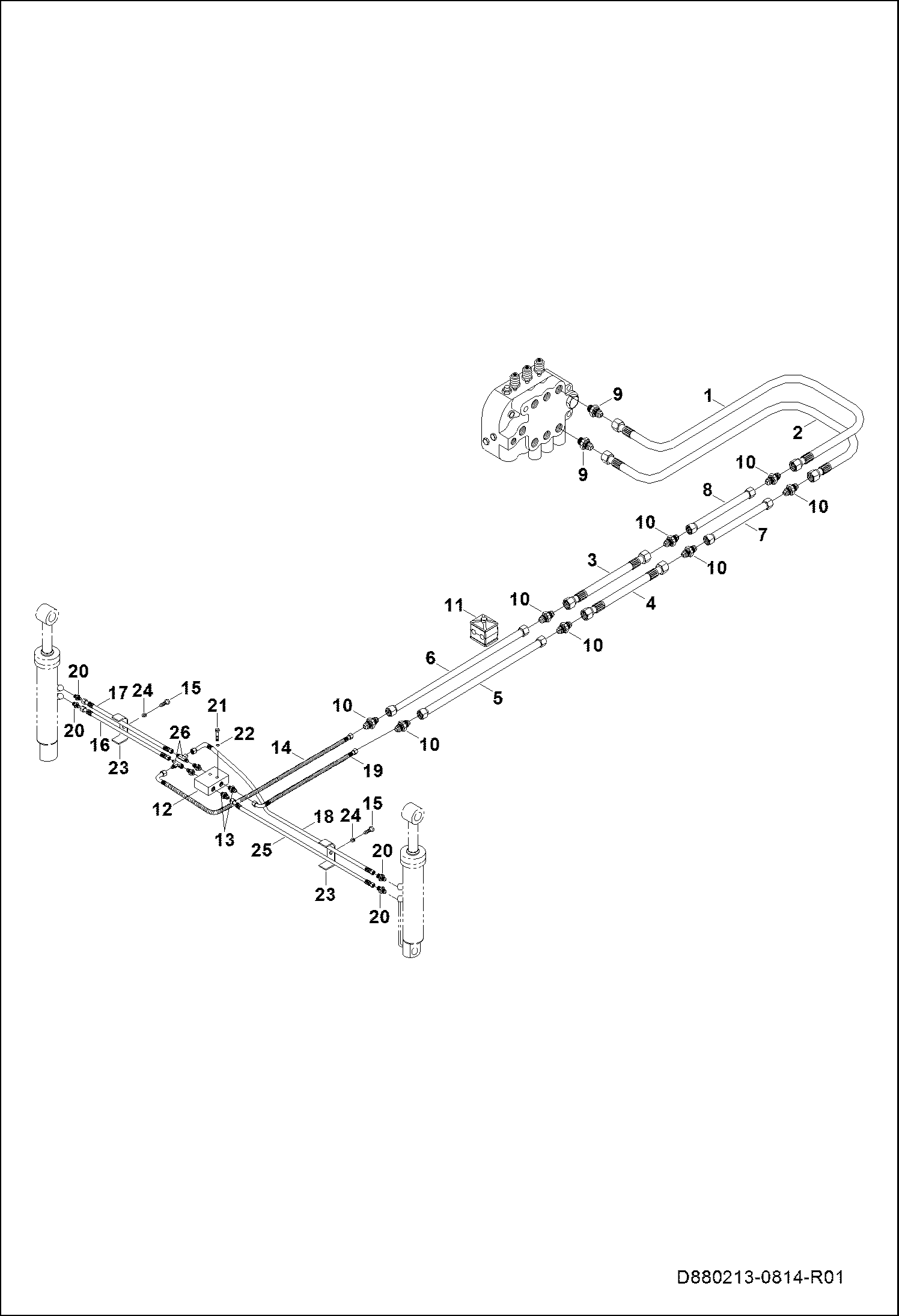 СХЕМА ЦИЛИНДРОВ ГРЕЙФЕРНОГО КОВША