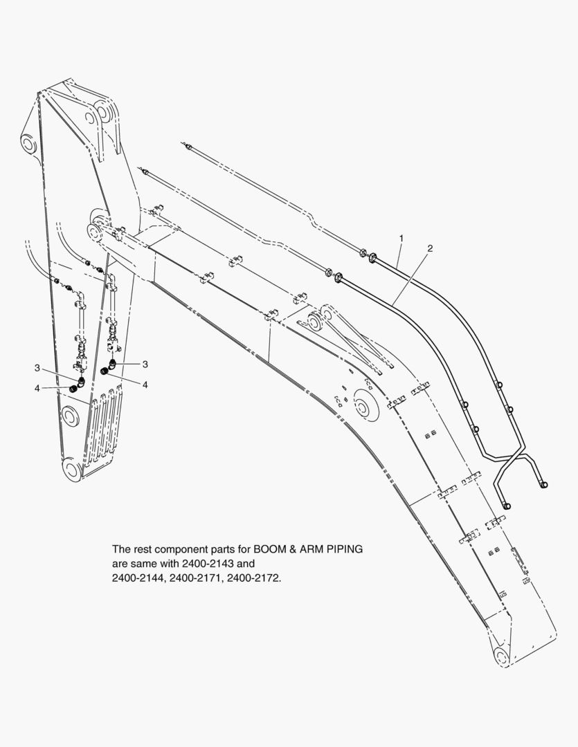 ПЕРЕДНИЙ ТРУБОПРОВОД(СТРЕЛА 4.6 м)-КОРЕЯ