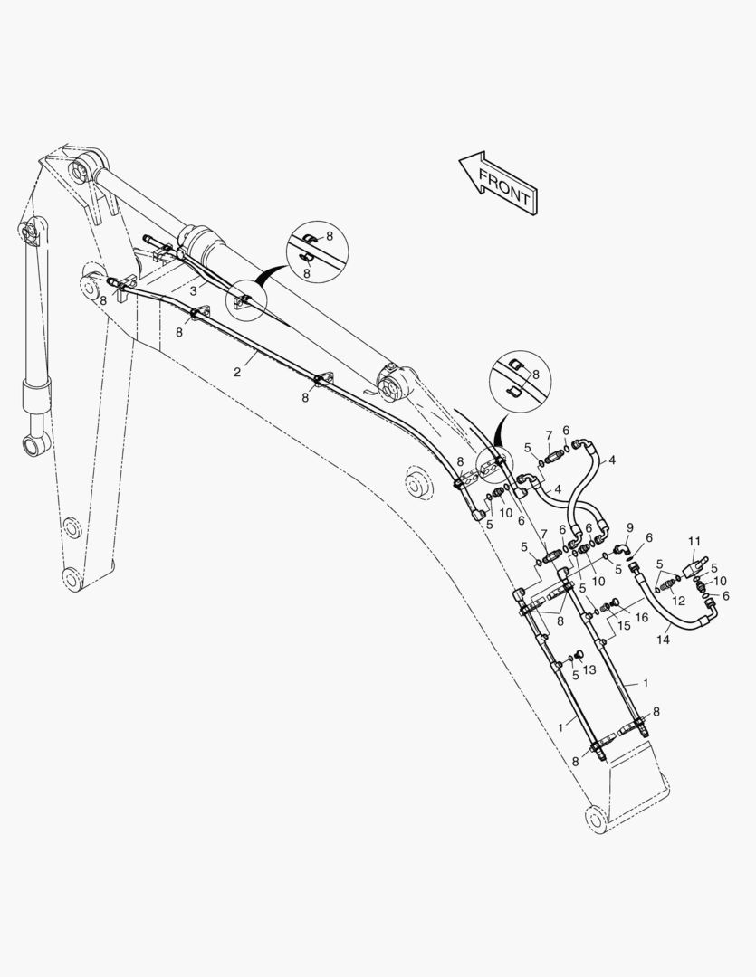 Спецтехника 7450 BOOM PIPING-KOREA(ONE WAY) [1251~]