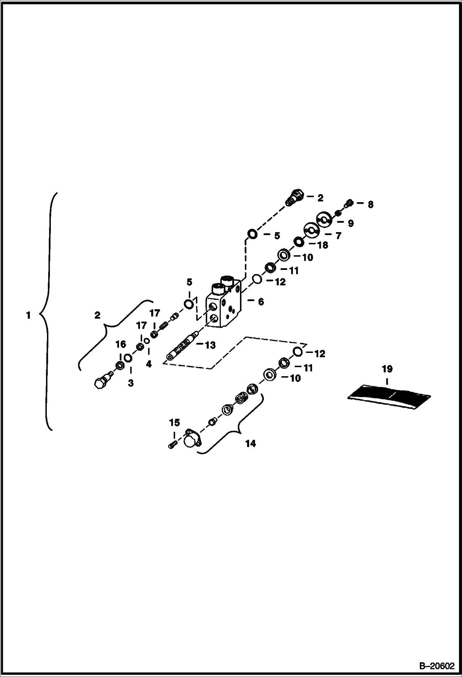 Схема ЭКСКАВАТОР-ПОГРУЗЧИК (СЕКЦИЯ СТОПОРНОГО ПАЛЬЦА ) (ВСПОМОГАТЕЛЬНЫЙ КЛАПАН ЗАДНЕЙ ЧАСТИ)