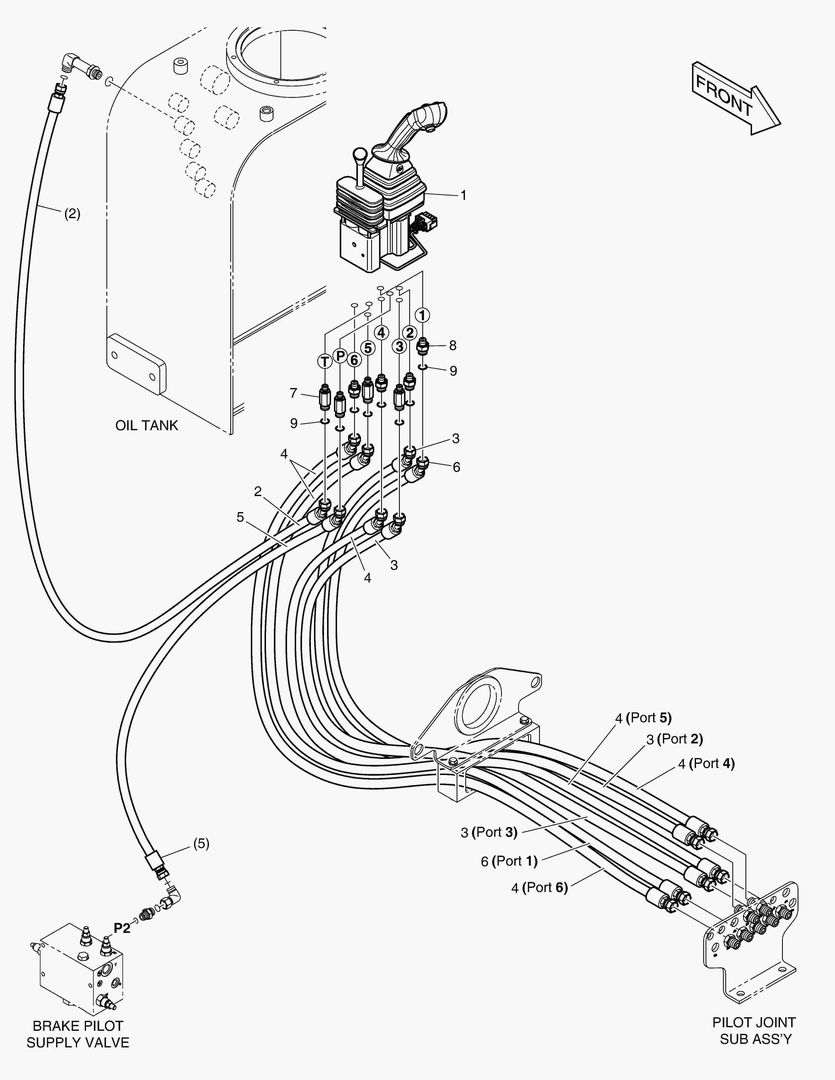 ТРУБОПРОВОД СЕРВОУПРАВЛЕНИЯ - ДЖОЙСТИК(3 ИЛИ 4 КАТУШКИ)