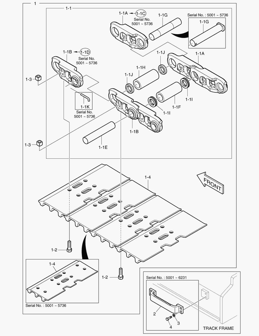 БАШМАК ГУСЕНИЦЫ В СБОРЕ - 500G(ДЛИННАЯ ГУСЕНИЦА)