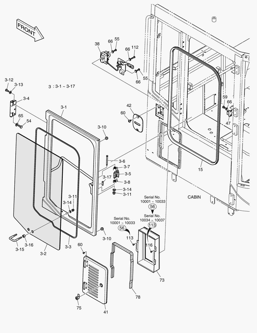 1380 CABIN(5) - DOOR ASS`Y(R.H)