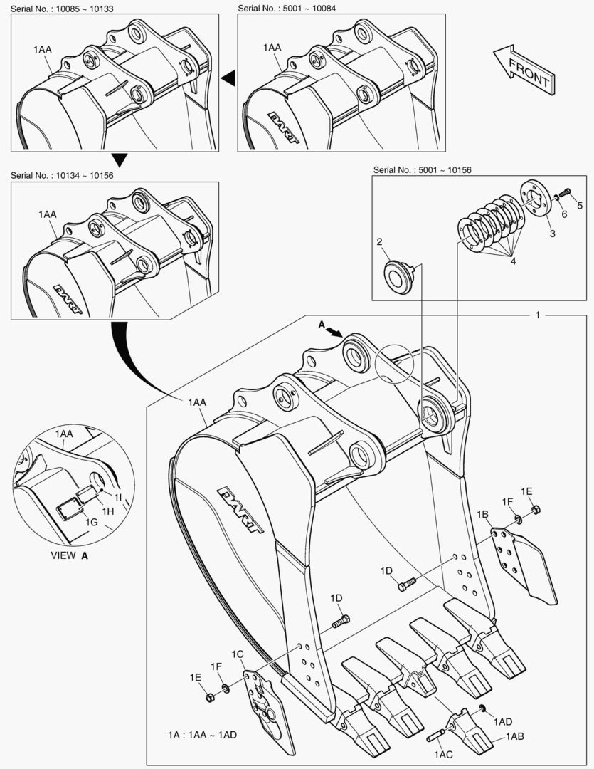 6540 BUCKET ASS`Y - 1.42mВі(48`) - SIDE PIN [5001~10168]