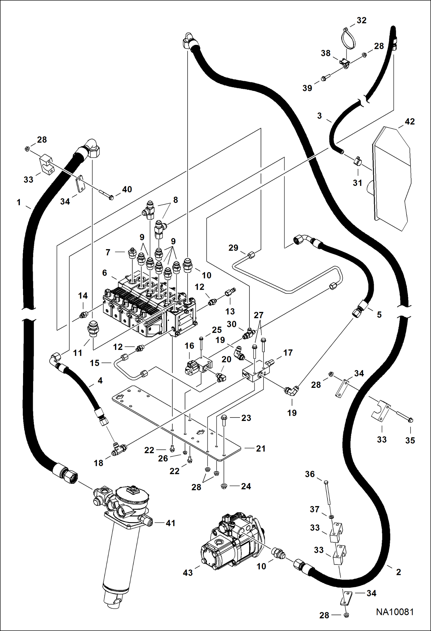 СХЕМА ГИДРАВЛИЧЕСКОЙ СИСТЕМЫ (РЕГУЛИРУЮЩИЙ КЛАПАН) (СЕРИЙНЫЙ НОМЕР B3GV11001 И ВЫШЕ)