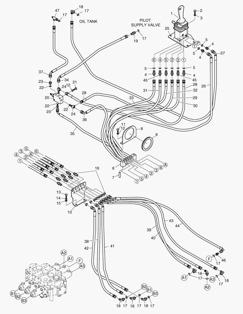 ТРУБОПРОВОД СЕРВОУПРАВЛЕНИЯ-3 КАТУШКИ