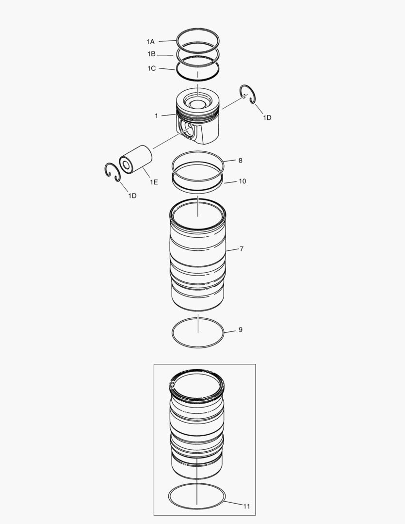 G011-470 REP. KIT, PISTON AND CYLINDER