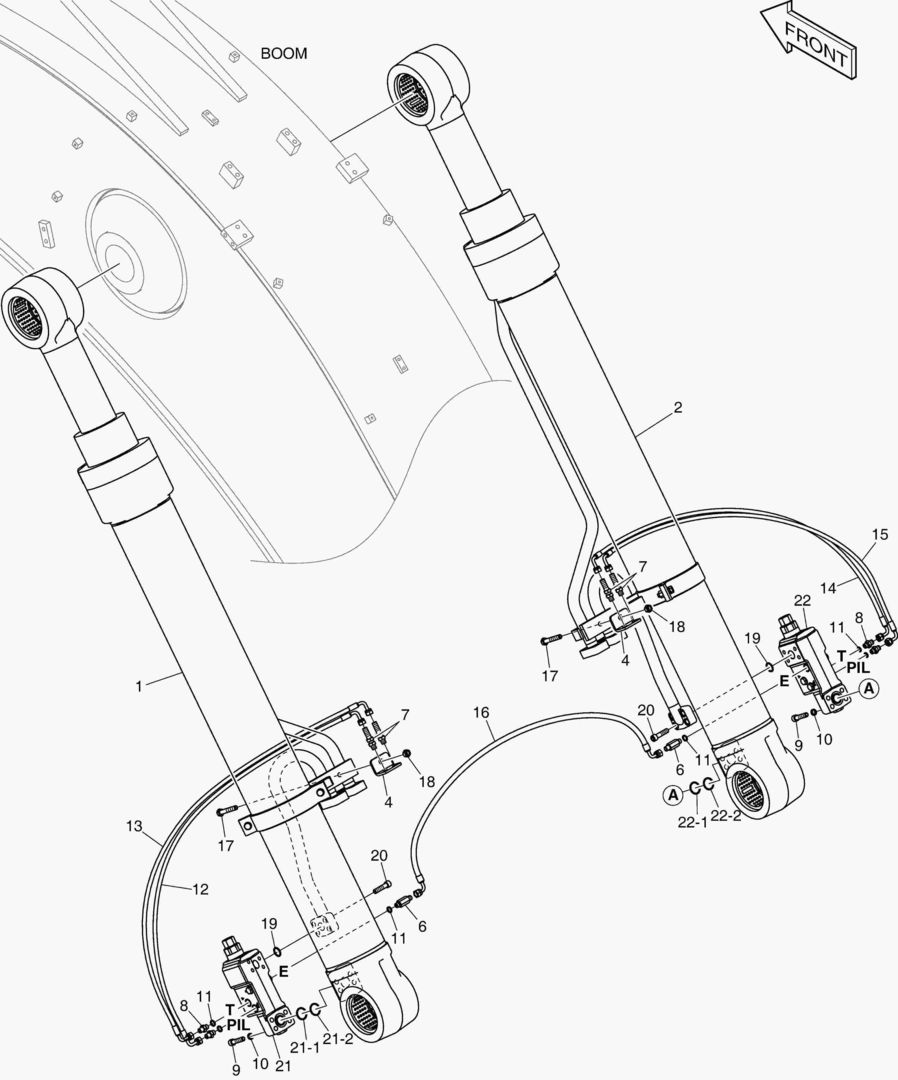 Схема ГИДРОСИСТЕМА СТРЕЛЫ - ГИДРОЗАМОК
