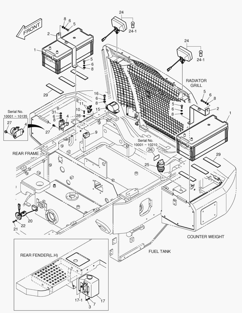1630 ELECTRIC PARTS - BATTERY & REAR LAMP