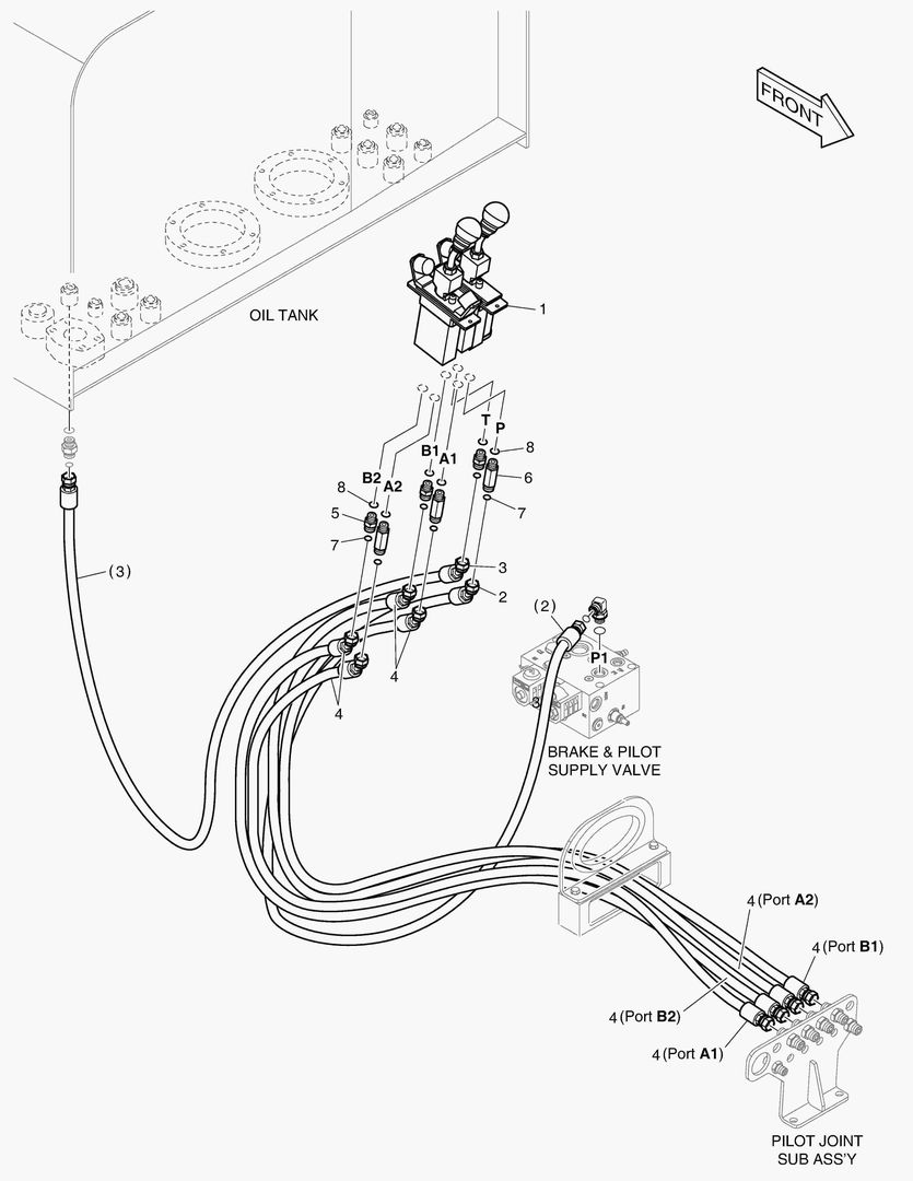 ТРУБОПРОВОД СЕРВОУПРАВЛЕНИЯ - ПАЛЕЦ + 2 КАТУШКИ