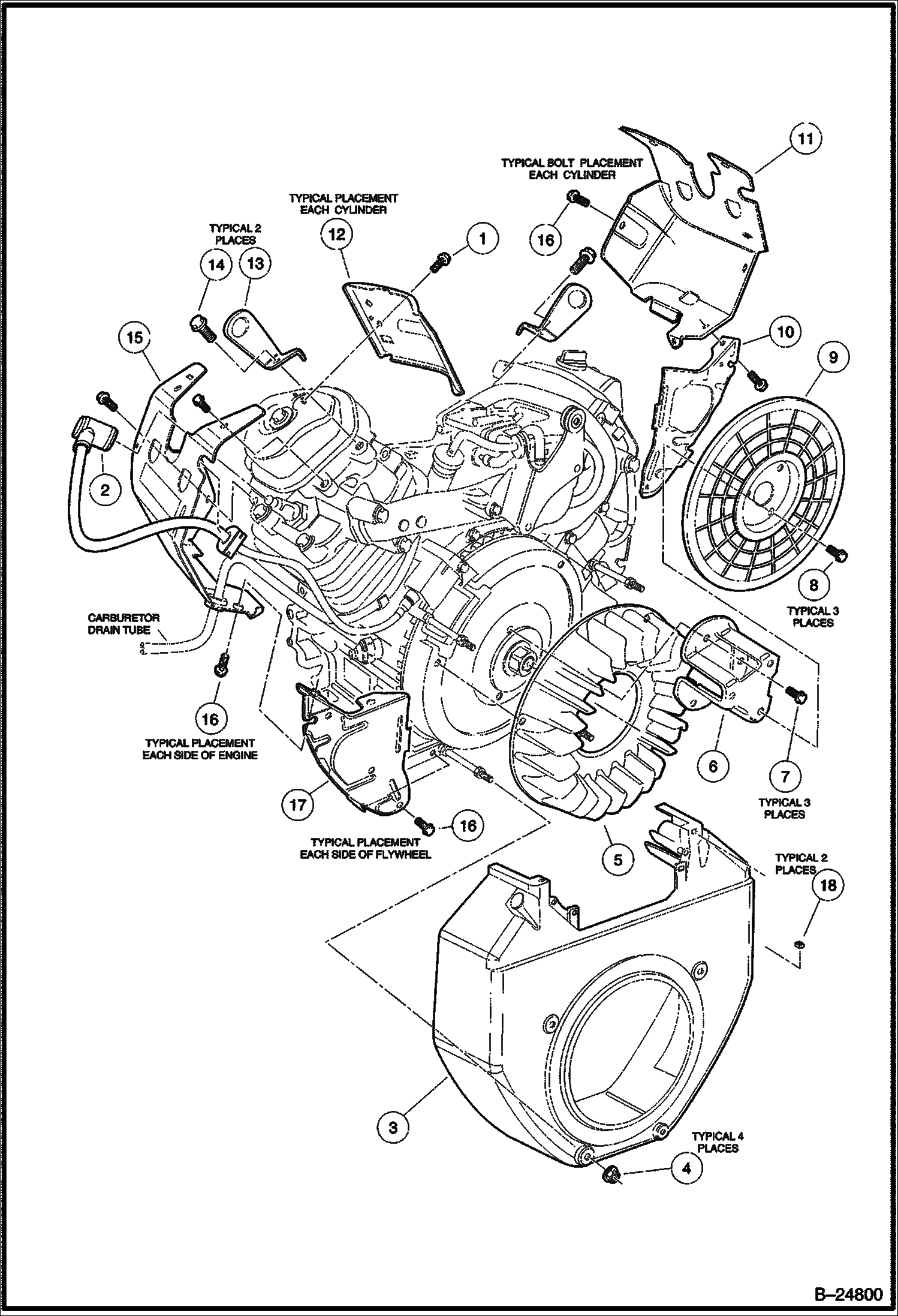 Схема КОЖУХИ И КРОНШТЕЙНЫ ДВИГАТЕЛЯ HONDA