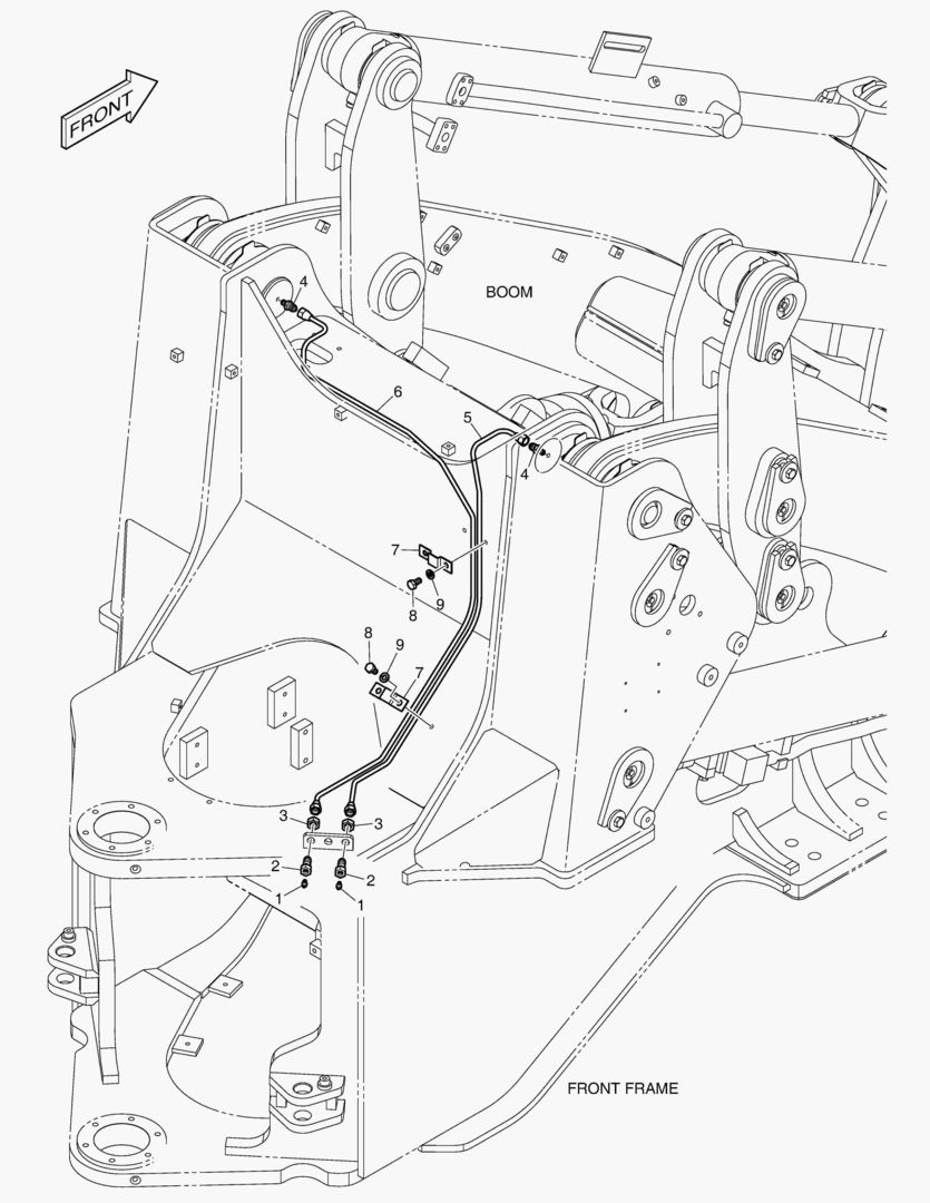 Схема ПЕРЕДНИЙ ТРУБОПРОВОД СМАЗОЧНОЙ СИСТЕМЫ