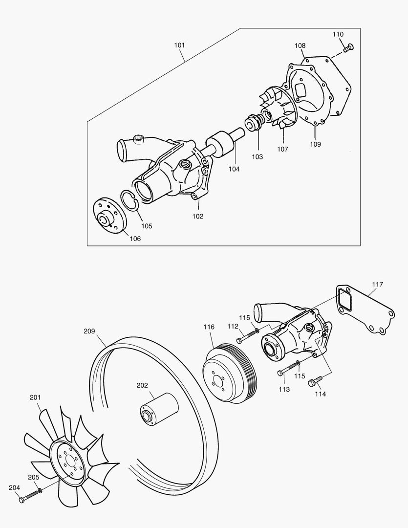 012 WATER PUMP & COOLING FAN