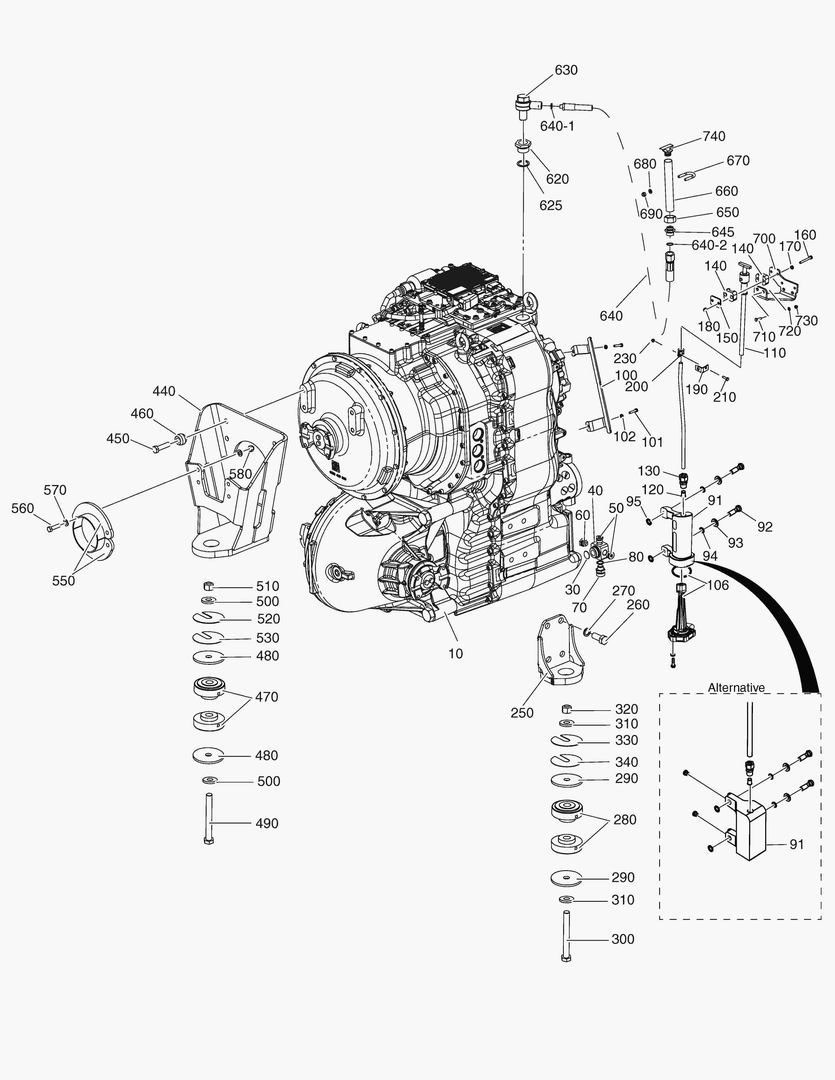 G070-10 TRANSMISSION SUSPENSION AND OIL DIPSTICK
