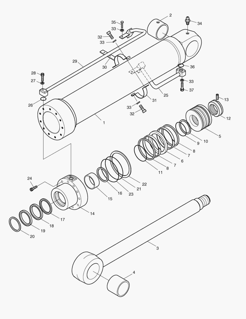 ЦИЛИНДР СТРЕЛЫ(ПРАВОСТОРОННИЙ)-БУЛЬДОЗЕР