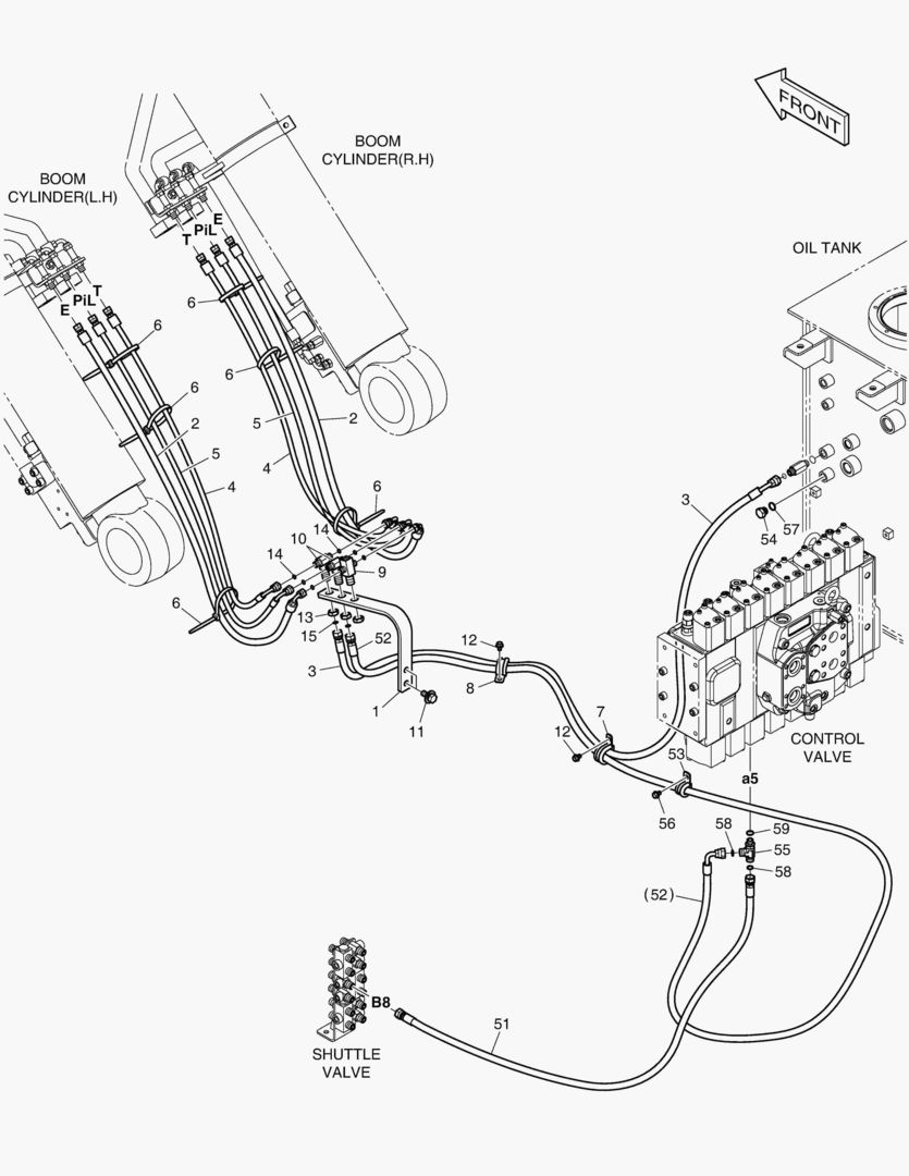 ТРУБОПРОВОД СЕРВОУПРАВЛЕНИЯ-ГИДРОЗАМОК СТРЕЛЫ
