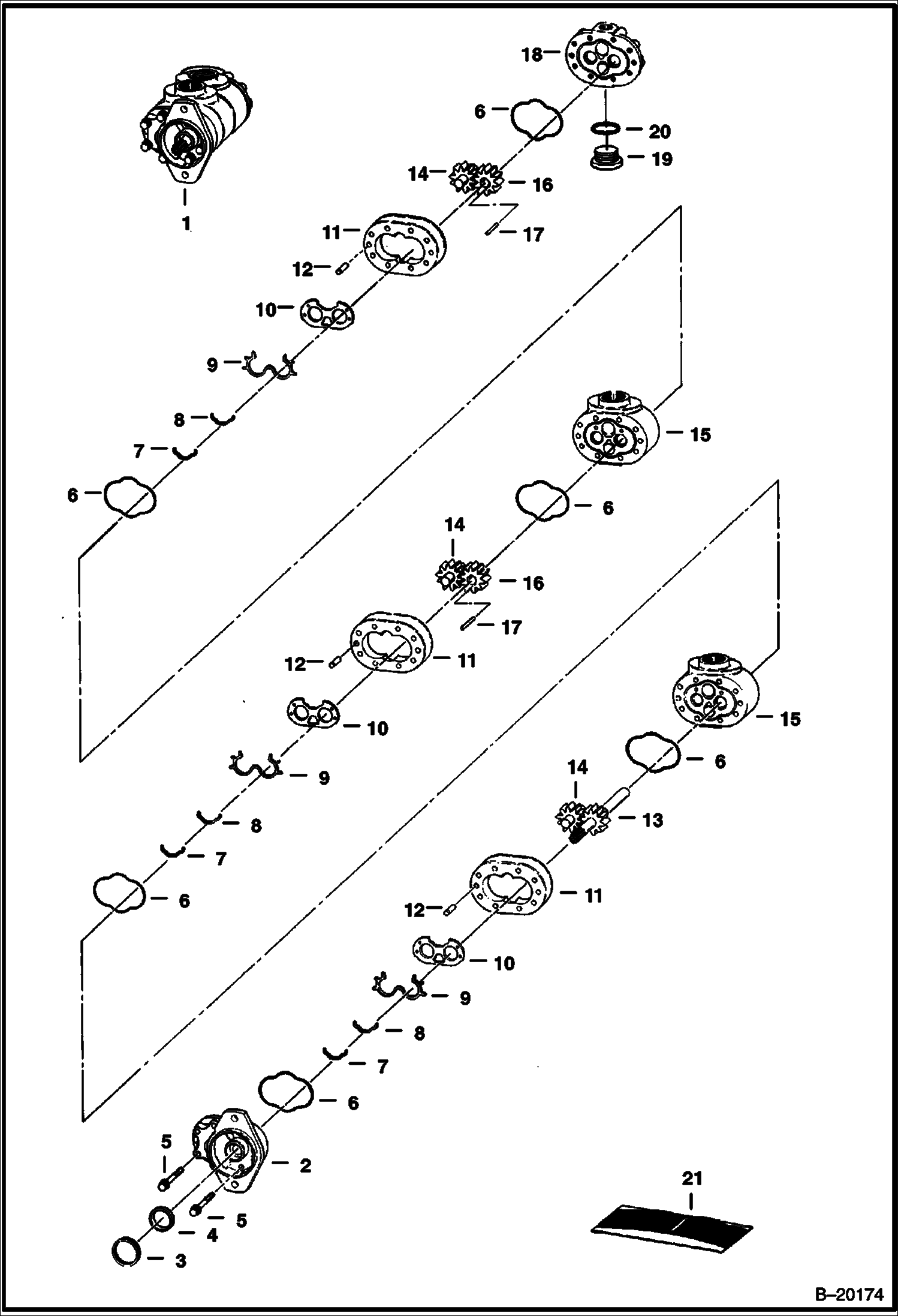 ТРОЙНОЙ ШЕСТЕРЕНЧАТЫЙ НАСОС (СЕРИЙНЫЙ НОМЕР 511820001 - 511820408)