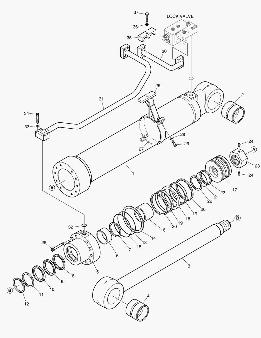 Спецтехника 4450 BOOM CYLINDER - R.H. (LOCK VALVE) ARTI. [5001~5079] - главное фото