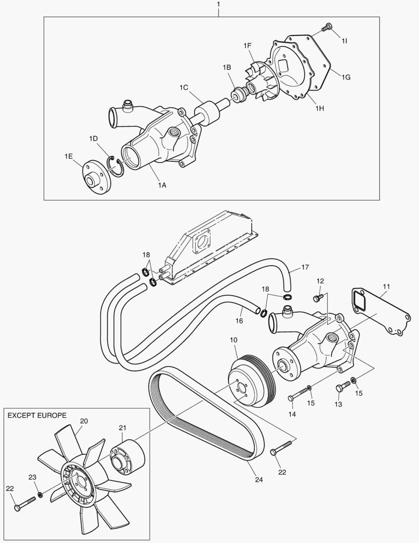 013 WATER PUMP & COOLING FAN