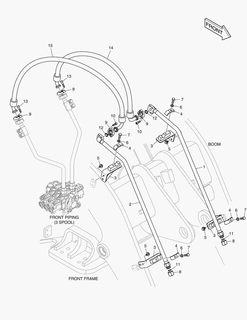 ГИДРОСИСТЕМА РУКОЯТИ ПОГРУЗЧИКА - 3 КАТУШКИ