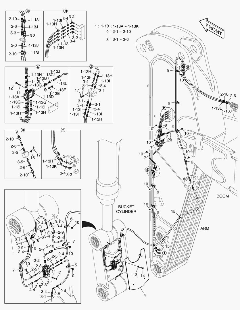 6580 LUBRICATION PIPING - ARM 2.6m(WITH AGS)