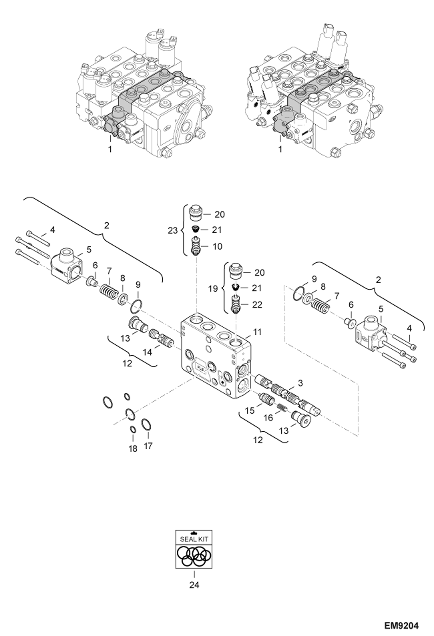 СЕКЦИЯ РЕГУЛИРУЮЩЕГО КЛАПАНА (НАКЛОН) (СЕРИЙНЫЙ НОМЕР AC1C11239 И ВЫШЕ, AC1D12000 И ВЫШЕ)