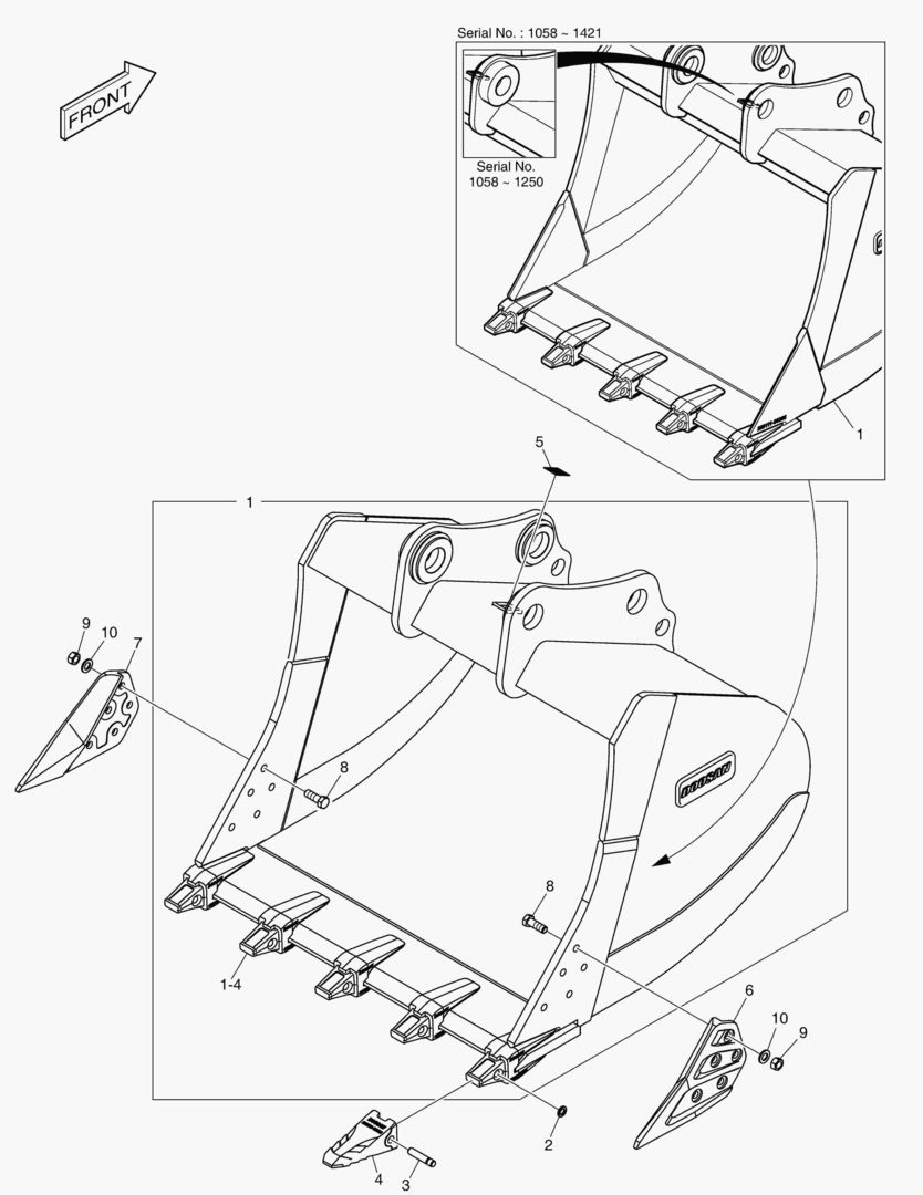 7480 BUCKET ASSВґY - 1.60mВі - H CLASS