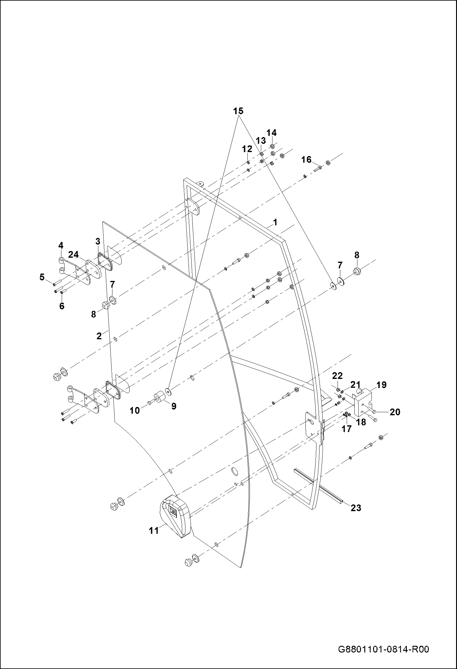 ДВЕРЦА КАБИНЫ В СБОРЕ