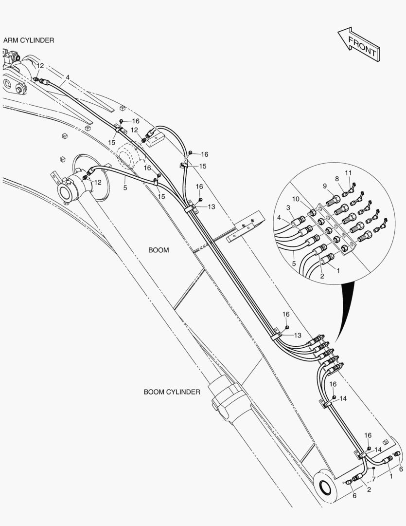 ТРУБОПРОВОД СМАЗОЧНОЙ СИСТЕМЫ - СТРЕЛА 4.6 м