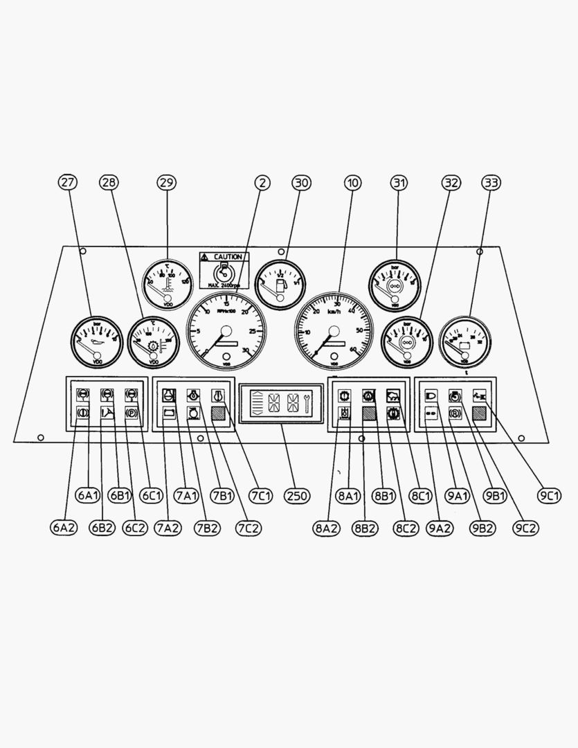 G062-13 ELECTRICAL SYSTEM; INSTRUMENT PANEL MIDDLE