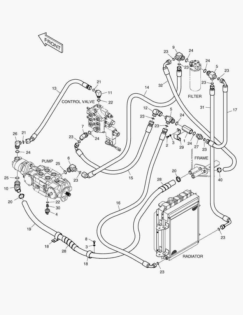 Спецтехника 3130 OIL COOLER PIPING [5001~5042]