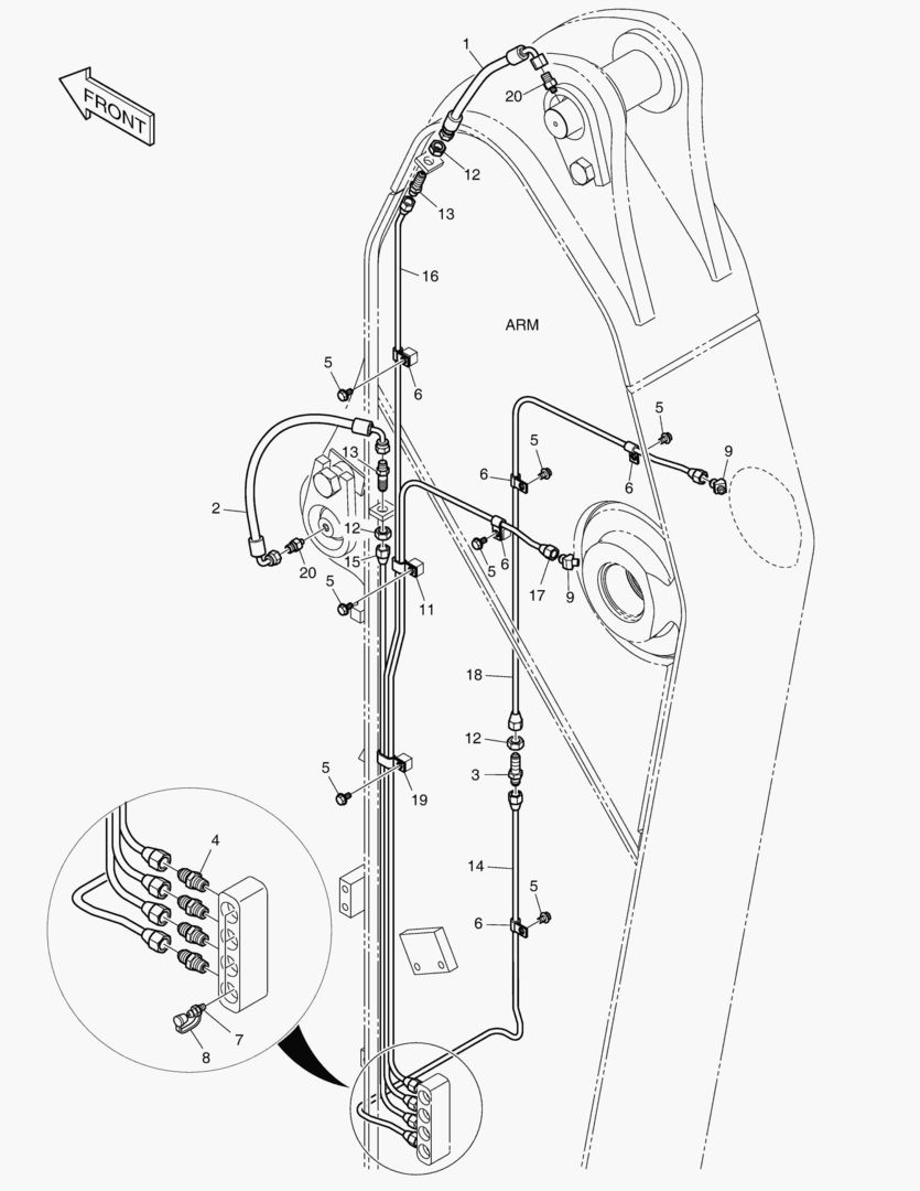 ТРУБОПРОВОД СМАЗОЧНОЙ СИСТЕМЫ - РУКОЯТЬ