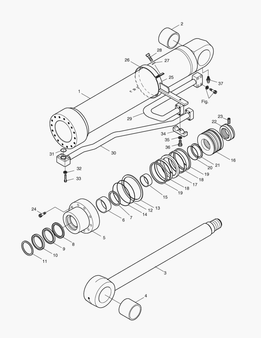ЦИЛИНДР СТРЕЛЫ(ПРАВОСТОРОННИЙ)-ГИДРОЗАМОК