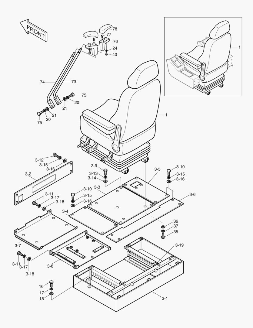 1410 SEAT & ELECTRIC BOX
