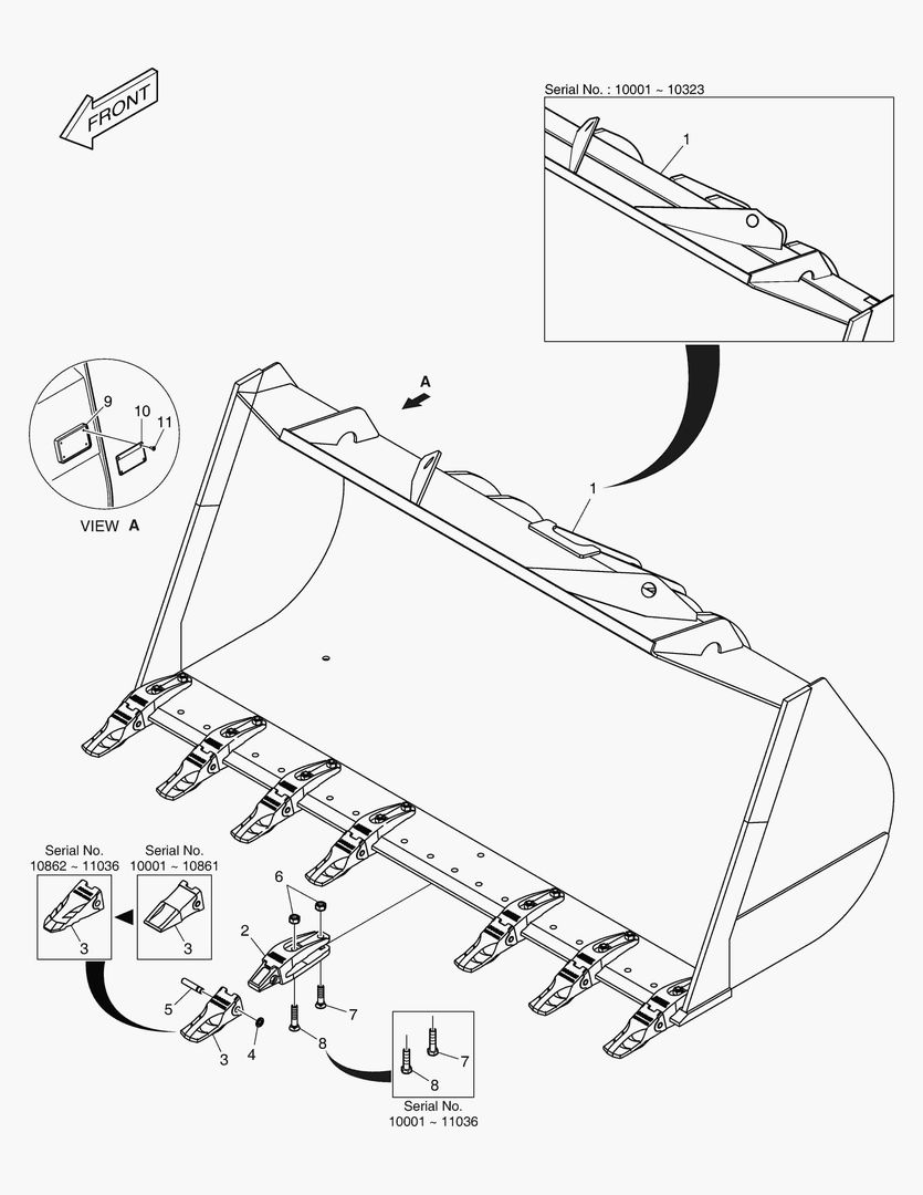 2140 BUCKET - 3.9гЋҐ - TOOTH [10001~11150]