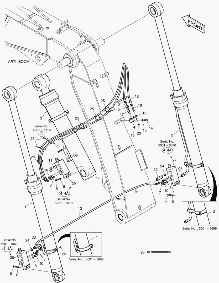 ТРУБОПРОВОД ШАРНИРНОЙ СТРЕЛЫ - ГИДРОЗАМОК