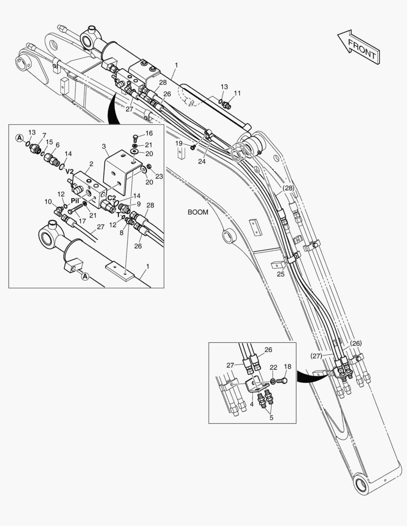 ГИДРОСИСТЕМА СТРЕЛЫ - КЛАПАН ЗАМКА РУКОЯТИ