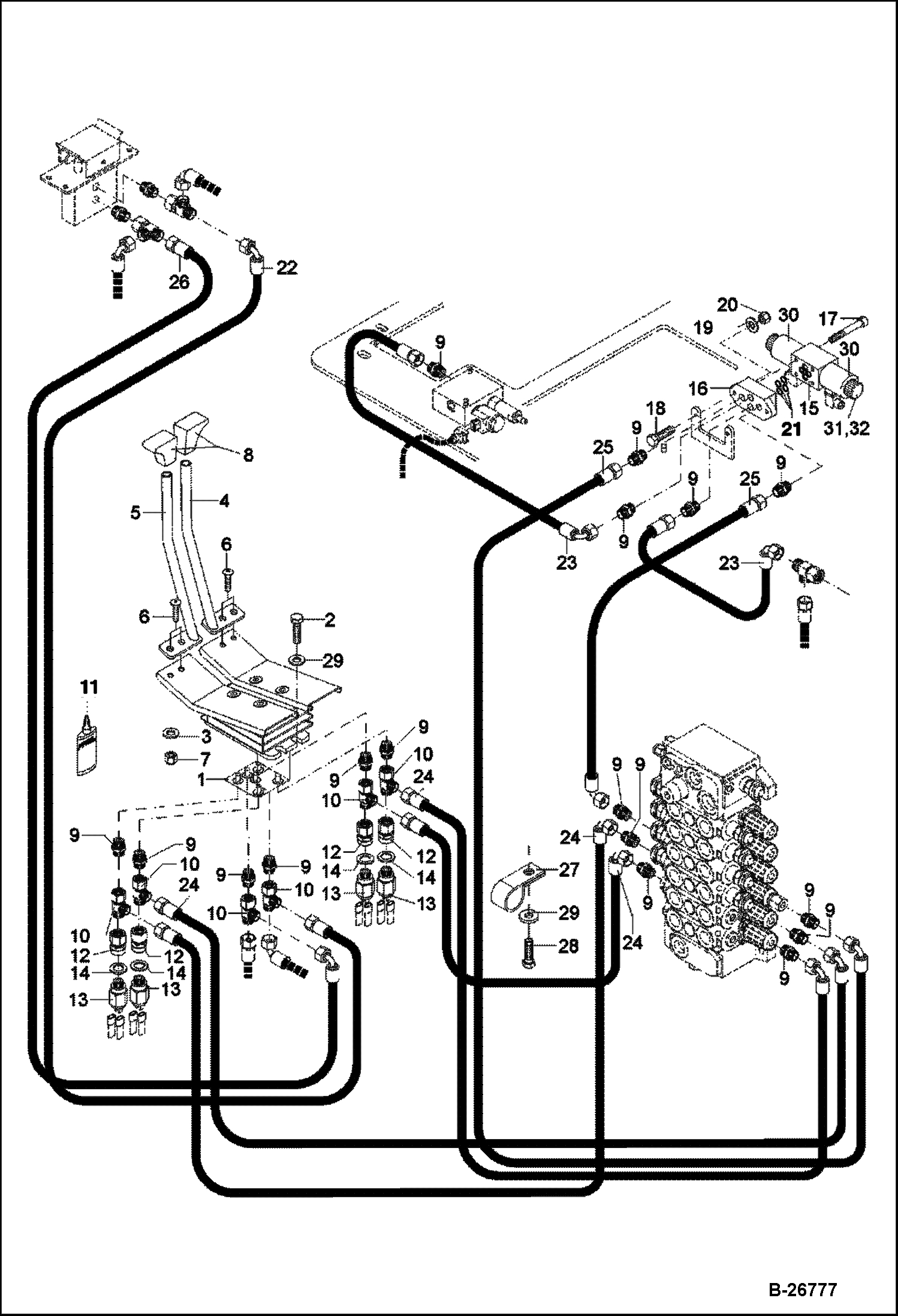 Схема ГИДРОУСТАНОВКА СЕРВОУПРАВЛЕНИЕ - ХОД - ДОПОЛНИТЕЛЬНЫЙ ВЫХОДНОЙ ПАТРУБОК 5289 11380 И ВЫШЕ