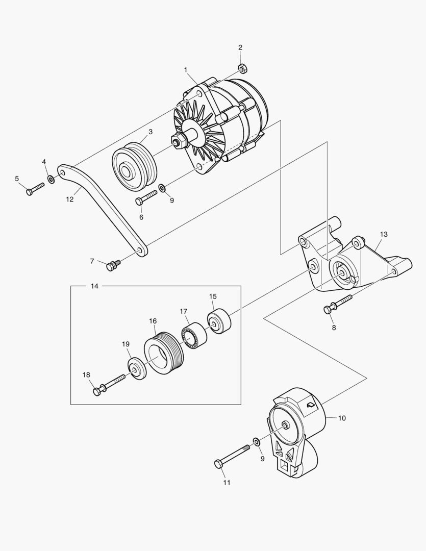 033 ALTERNATOR & MOUNTING