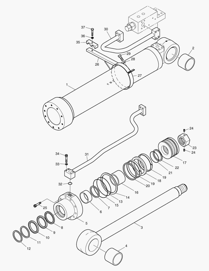 Спецтехника 4500 BOOM CYLINDER - R.H.(LOCK VALVE) [5001~5183] - главное фото