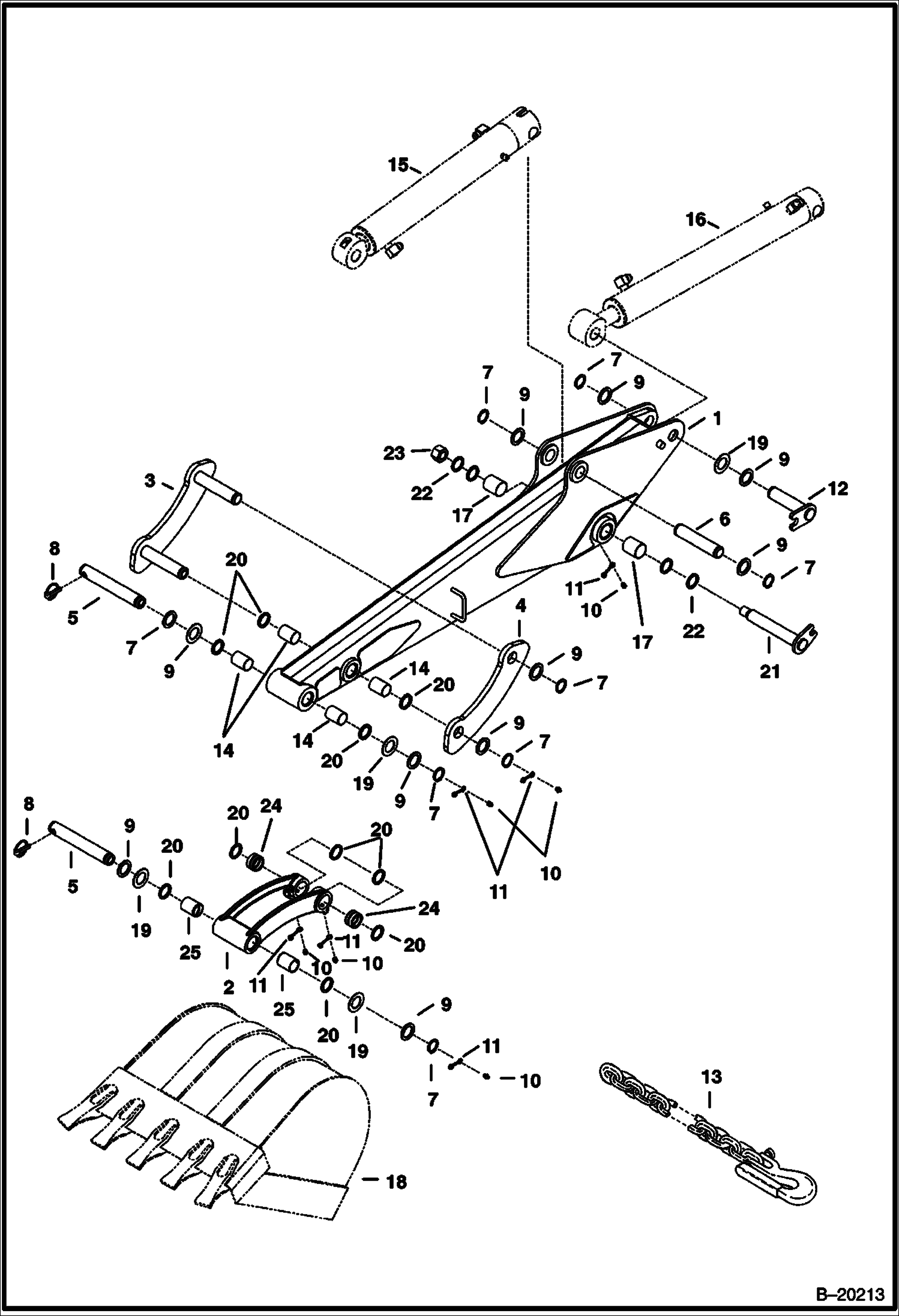 РУКОЯТЬ И СЕРЬГА КОВША (РУКОЯТКА NAP) (СЕРИЙНЫЙ НОМЕР 512912000 И ВЫШЕ)