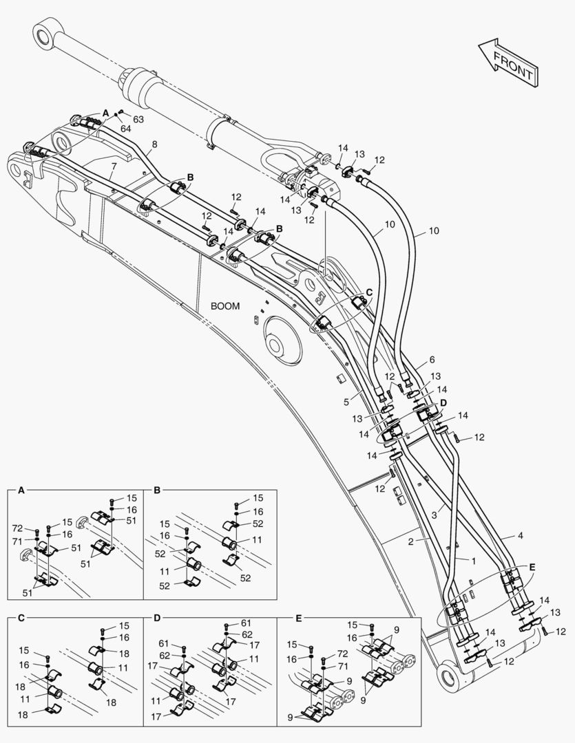 6660 BOOM PIPING - BOOM 6.65m [5001~5031]