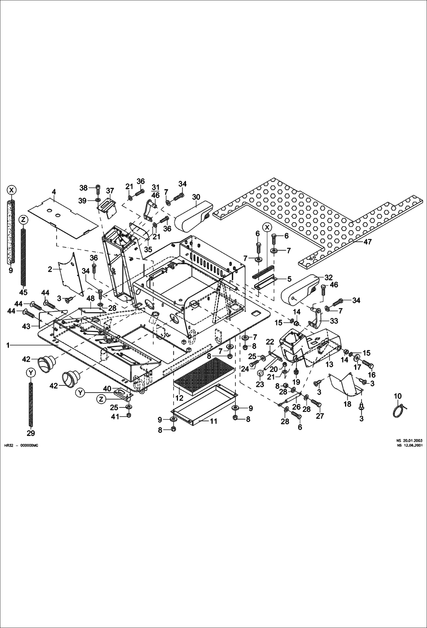 РАМА ПОЛА (СЕРИЙНЫЙ НОМЕР 522311307 И НИЖЕ)