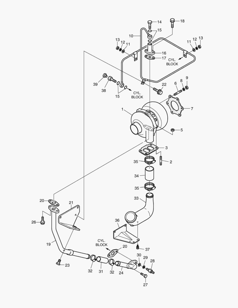 031 TURBO CHARGER & OIL PIPE