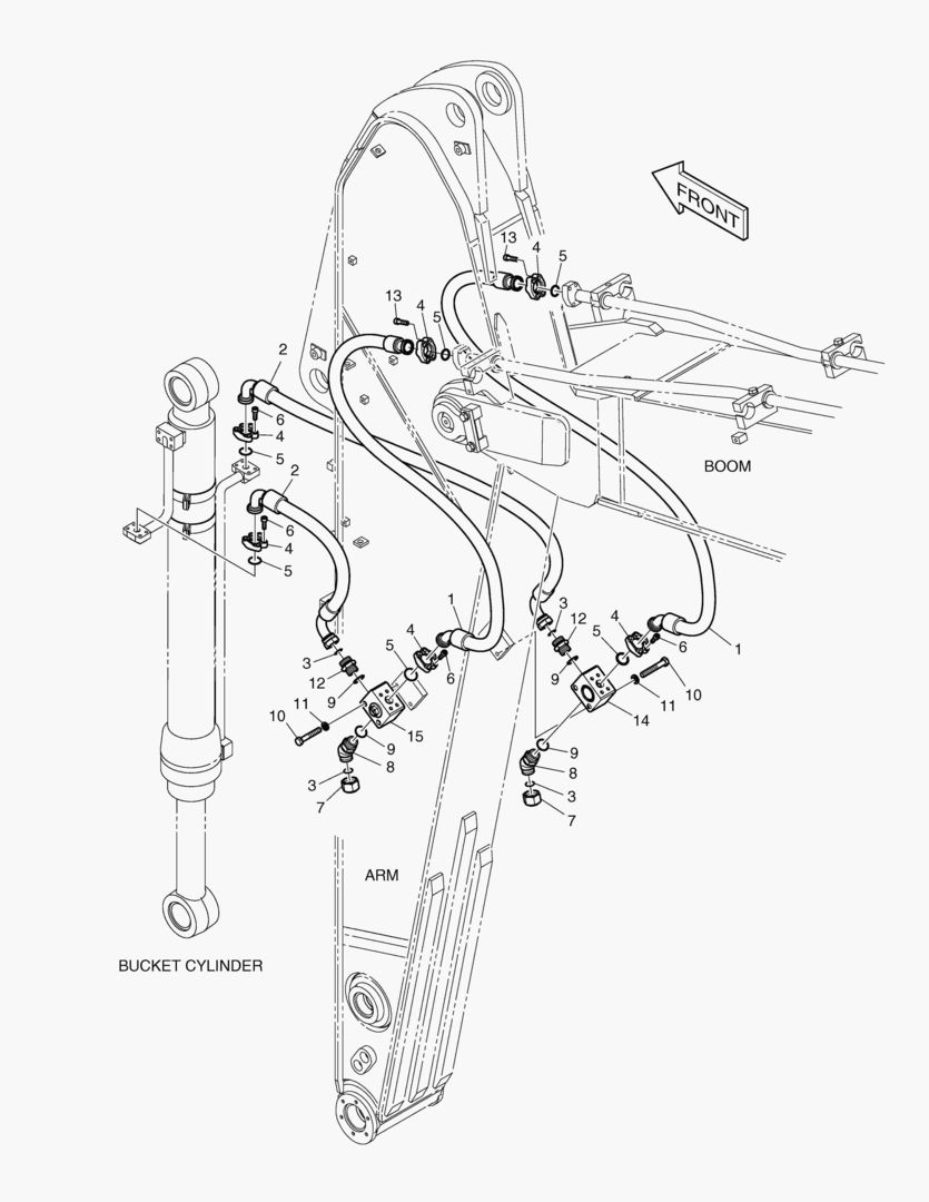 ГИДРОСИСТЕМА РУКОЯТИ - РУКОЯТЬ 3.0 м(ГРЕЙФЕРНЫЙ КОВШ)