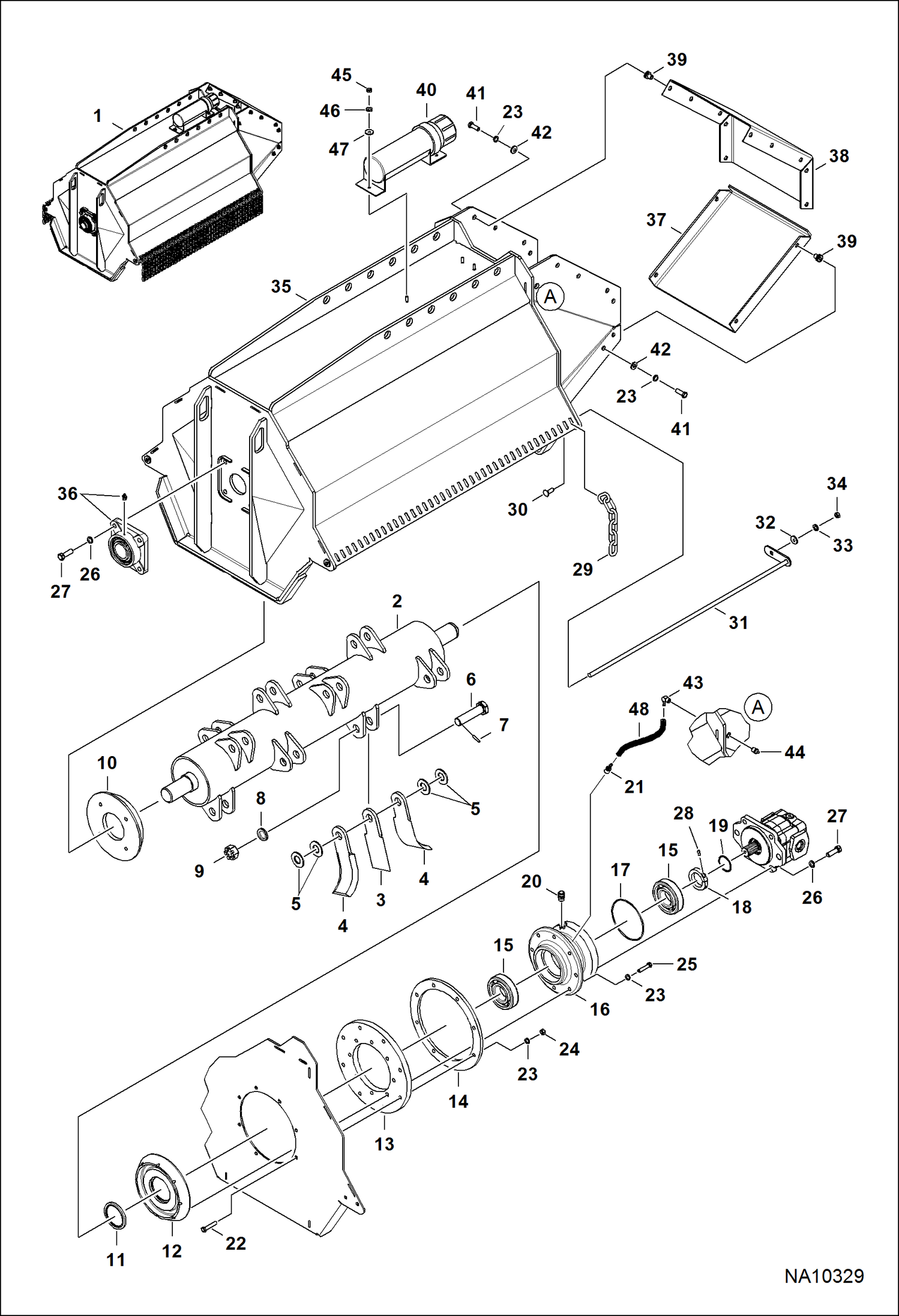 КОСИЛКА-ИЗМЕЛЬЧИТЕЛЬ (РАМА ШАССИ И РАБОЧАЯ ГРУППА) (40FMR B1YU)