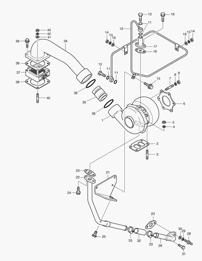 031 TURBO CHARGER & OIL PIPE