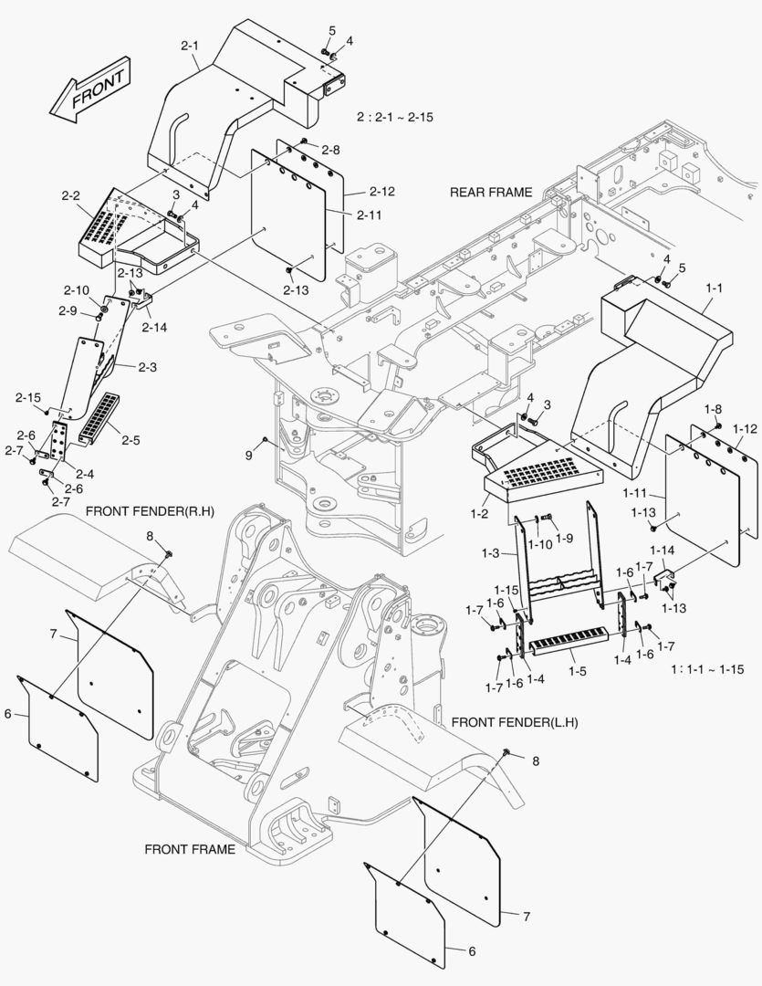 Схема 5330 FENDER & LADDER - MUD GUARD