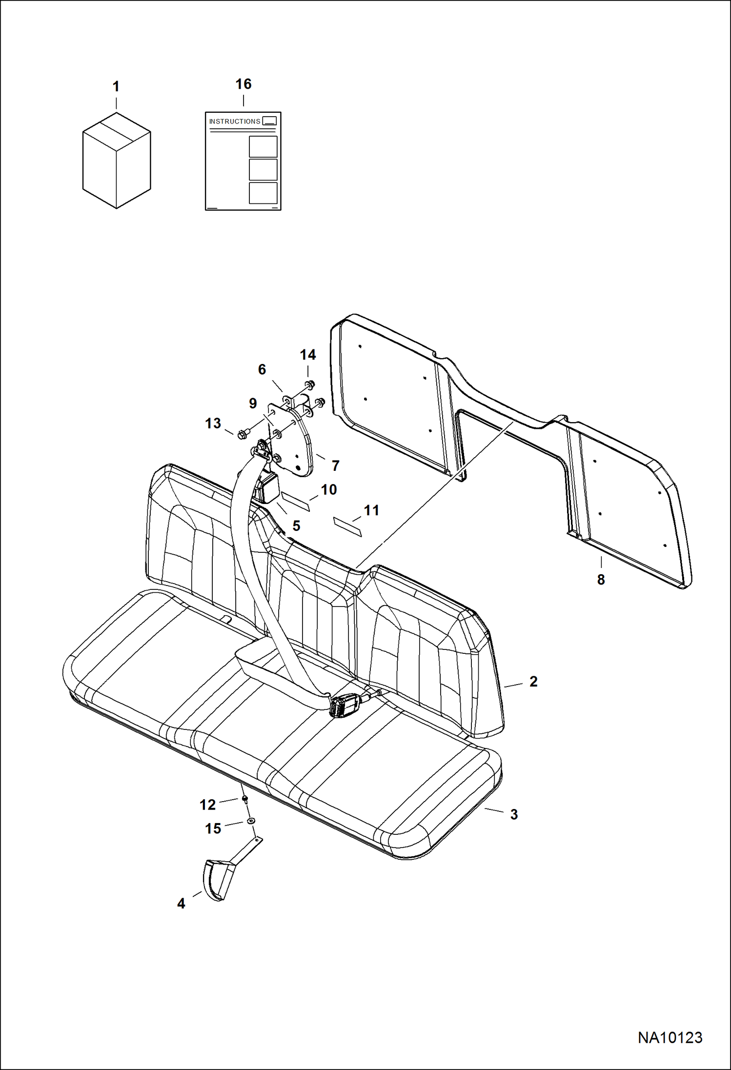 КОМПЛЕКТ МНОГОМЕСТНОГО НЕРАЗДЕЛЬНОГО СИДЕНЬЯ